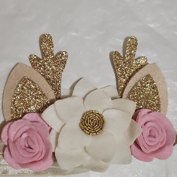 Deer Headband Gold Glitter Detail Used - Picture 6 of 8